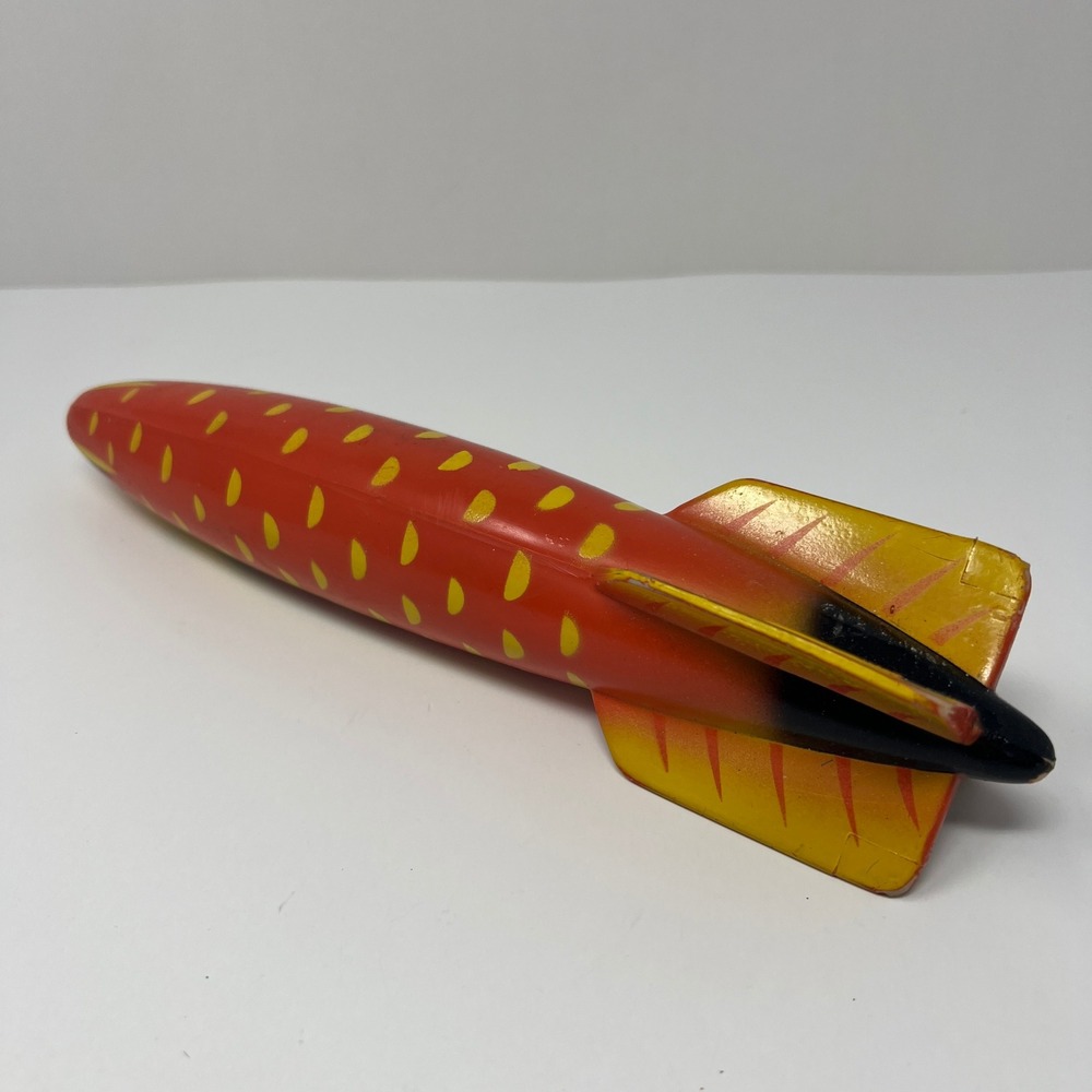 Vintage SwimWays Toypedo Rocket Pool Toy Red Yellow 11.5 Inch Diving Game 1990s